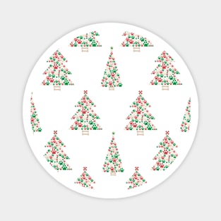 Made of paw print Christmas tree Magnet